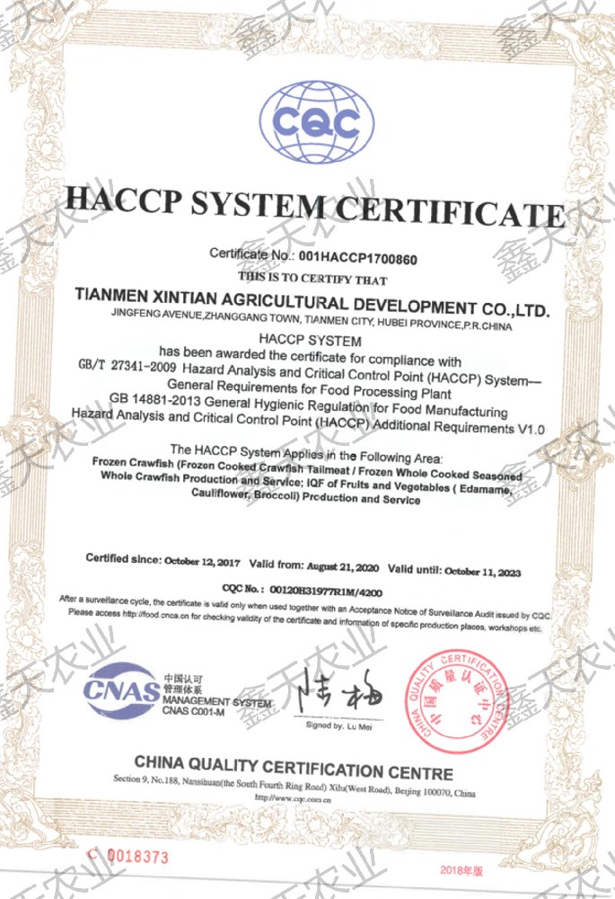 HACCP證書2023
